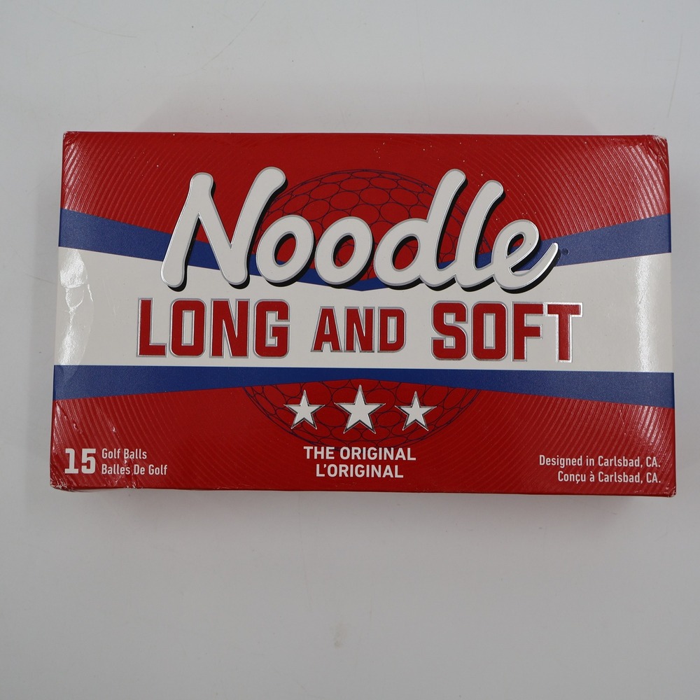 Noodle Long and Soft Golf Balls 15 Count White Red Blue Box 34 Compression